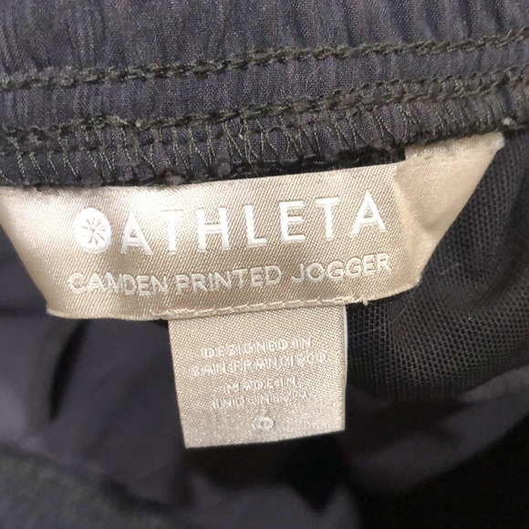 Athleta Camden Printed Jogger Track Pants Size 6 Dark Gray Black - Picture 9 of 10